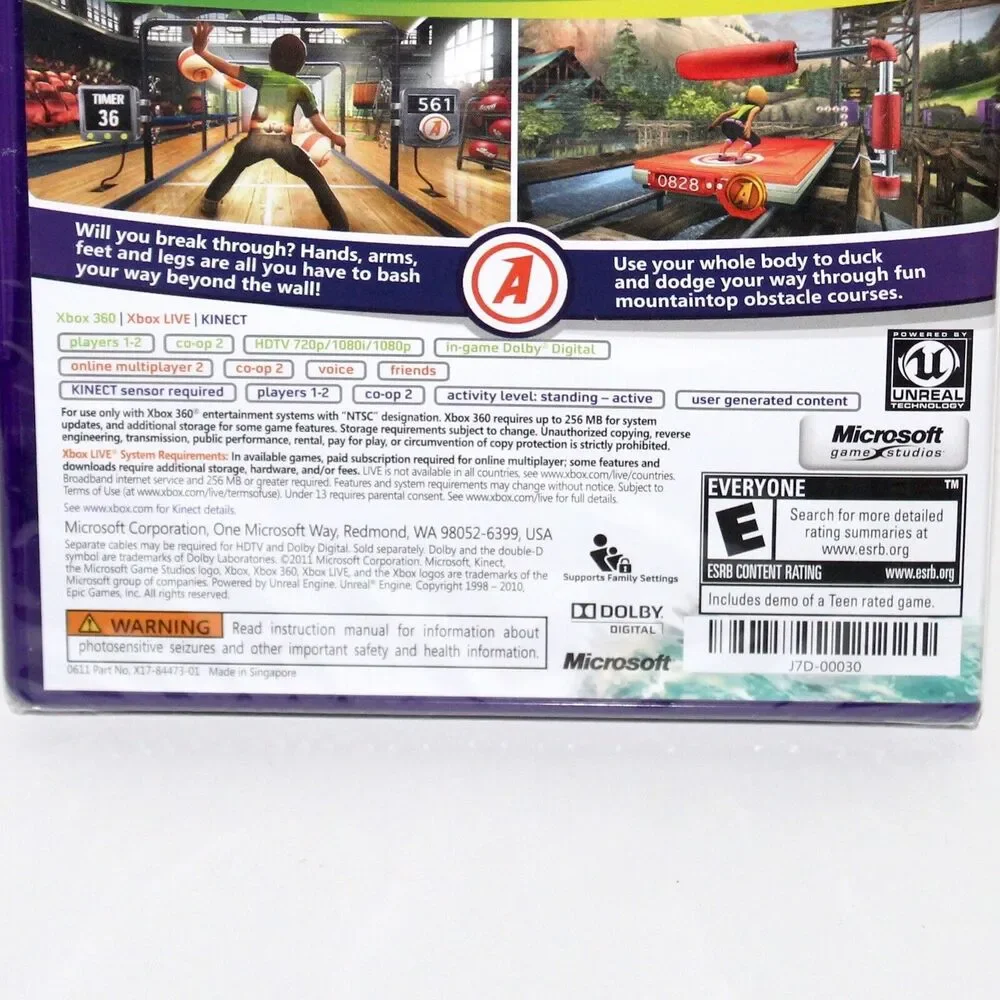 XBOX 360 Kinect Adventures NEW Sealed Video Game 2010